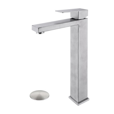Single Handle Stainless Steel Bathroom Sink Faucet