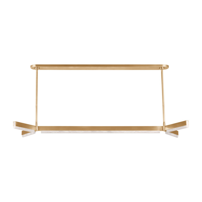 Linea LED Chandelier, Hand Rubbed Antique Brass