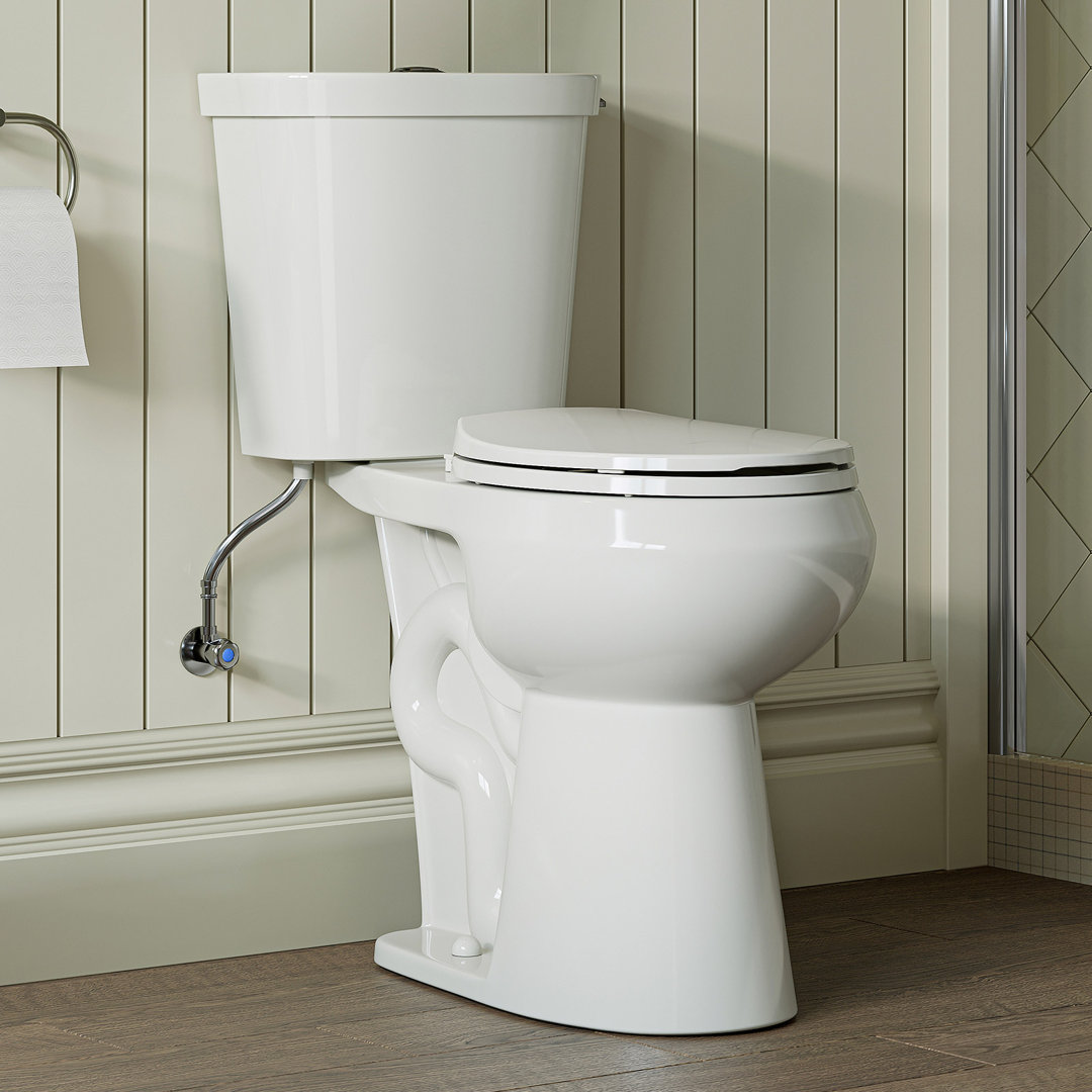 19.5''Tall Comfortable SeatHeight Round Two-Piece Floor Mounted Toilet (Seat Included),MAP 1000g HOROW Lever 