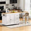 Îlot de cuisine en MDF multifonctionnel blanc moderne pour la cuisine et la salle à manger