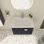 Armoire de salle de bain murale 28 pouces - Lavabo en céramique inclus avec porte à fermeture douce et poignée en métal pour meuble-lavabo avec poignées style classique