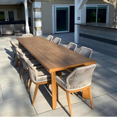 Rectangular 10 - Person  Aluminum Dining Set with Cushions
