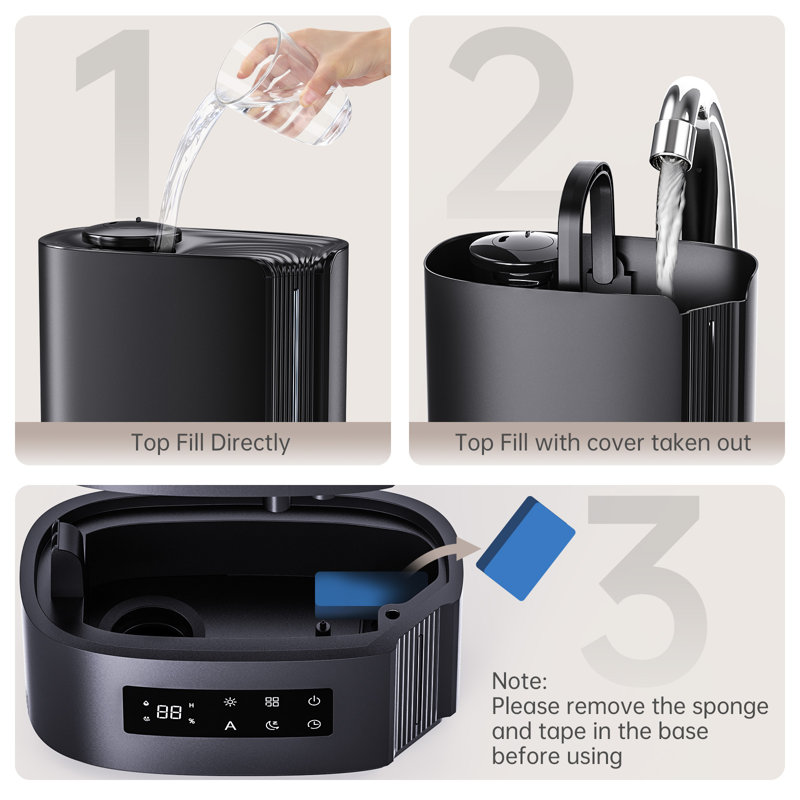 Kloudic 1.6 Gallons Cool Mist Ultrasonic Humidifier with Humidistat and Timer for 700 Cubic Feet