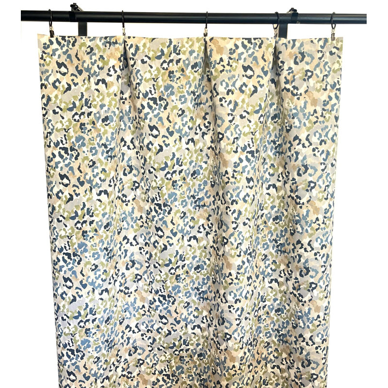 Rideaux à imprimé léopard bleu et vert, l 50 po x L 96 po