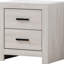 Table de chevet à 2 tiroirs avec poignées blanc côtier et bronze foncé mat, fonctionnalité de chambre à coucher, hauteur de 23,5 pouces avec design rectangulaire élégant pour le rangement, hauteur de l 21,6 po x profondeur 15,83 po-2058944532