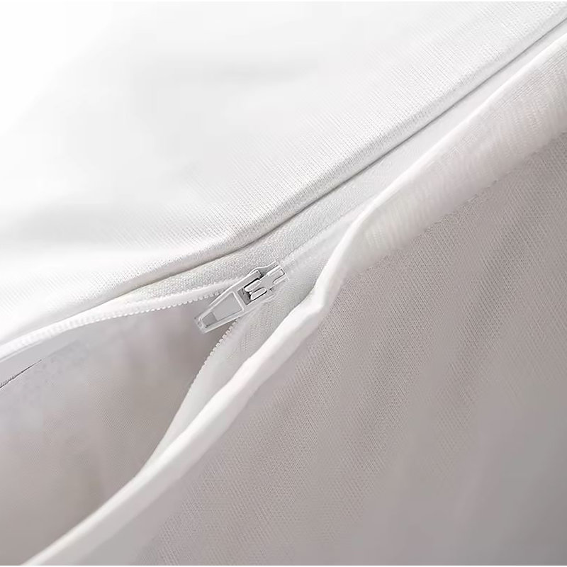 Ensemble de 2 housses de protection pour oreiller en vinyle imperméable de luxe à fermeture à glissière de taille standard (21 po x 27 po)
