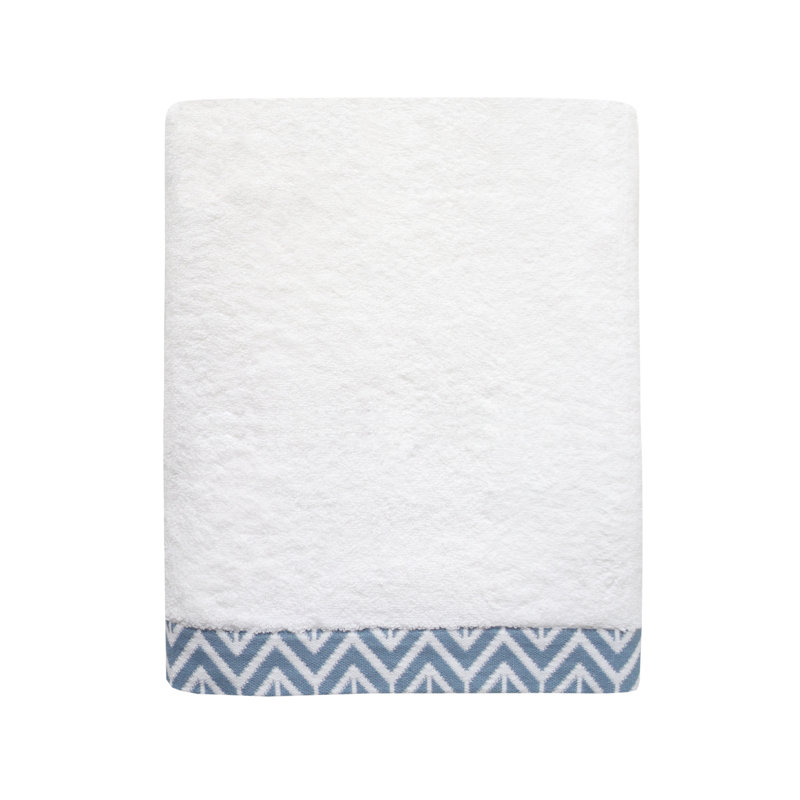 Rais 100% Cotton Bath Sheet, Blue/White