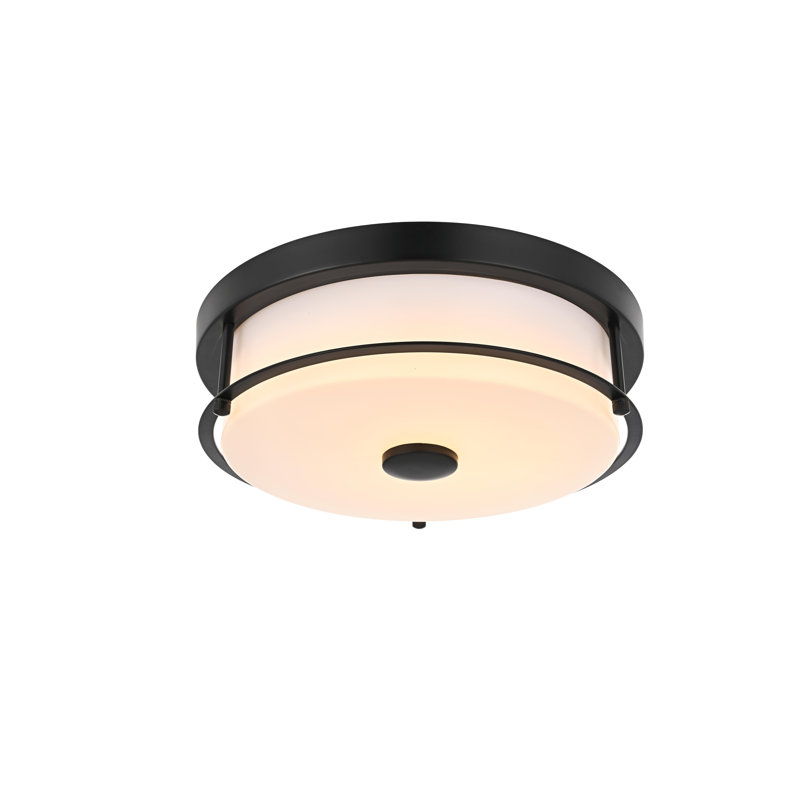 Kolson 12 inch LED Flush Mount in Black, 4"H x 12"W x 12"D, Black