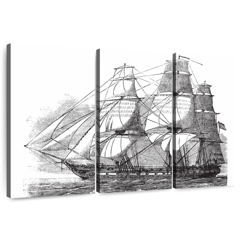 USS Constitution, 32" H x 50" W