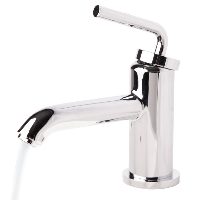 Cigno Deck Mount Single Hole Bathroom Faucet with Drain Assembly, Polished Chrome