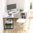 56.9" L Shaped Desk with Shelves Corner Computer Desk Large Table-1023504405