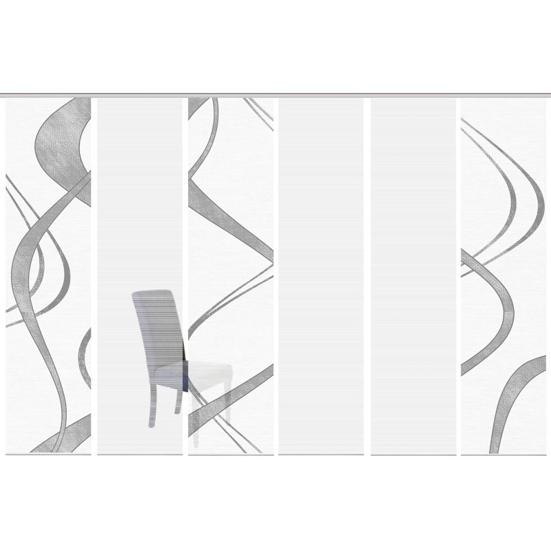 Pearman Semi Sheer Curtain Panel Pair, White/Grey