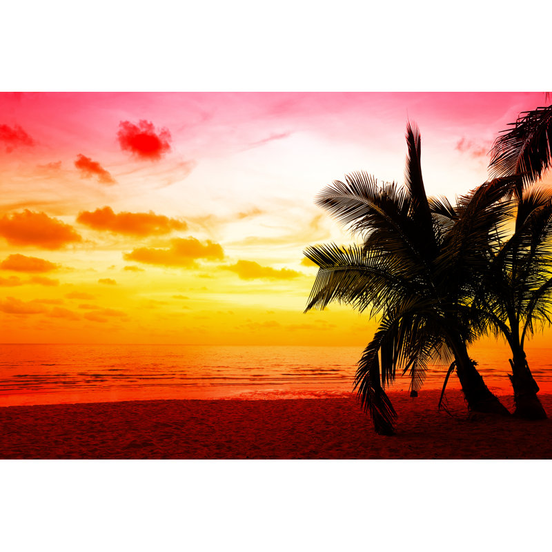 Sea Sunset Background by Preto_perola - Wrapped Canvas Print, 81cm H x 122cm W x 3.8cm D