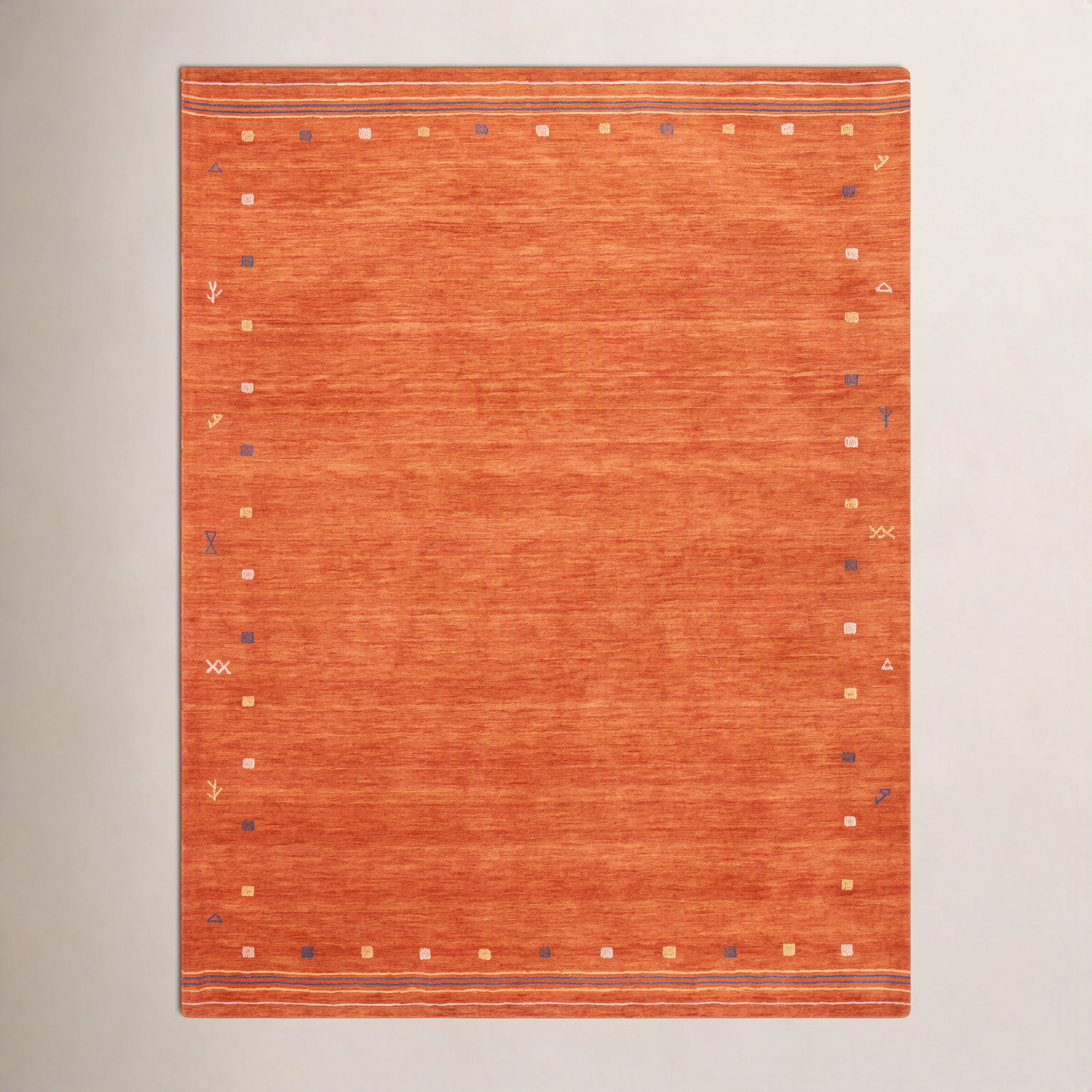 Danette Rust Hand-Loomed Wool Rug, Rectangle 2' x 3'