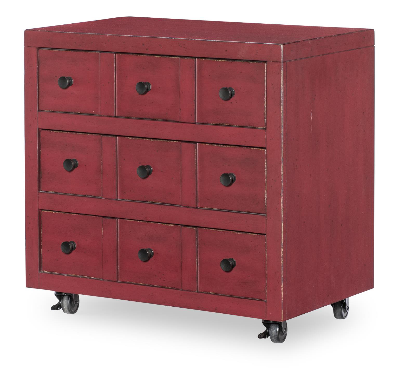 Country Living 3-Drawer Nightstand, Red