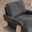 Thickly Padded Linen Solid Wood Armchair-243090306