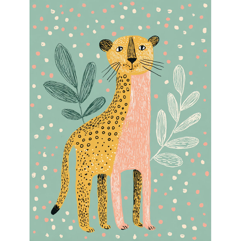 Art mural sur toile Botanical Cheetah, H 32 po x l 24 po