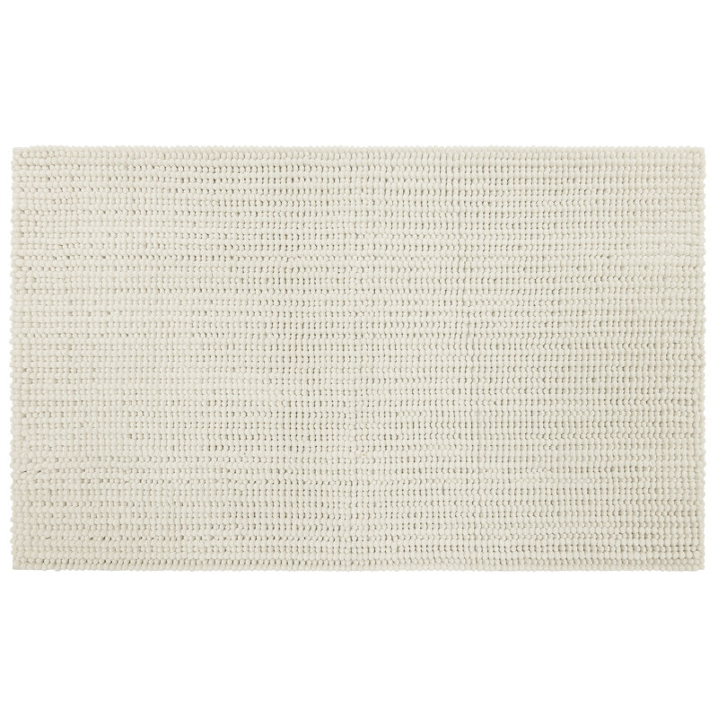 Wagnon Plush Memory Foam Stain/Fade Resistant Non-Slip Machine Washable Bath Mat, 17" W x 24" L, Parchment