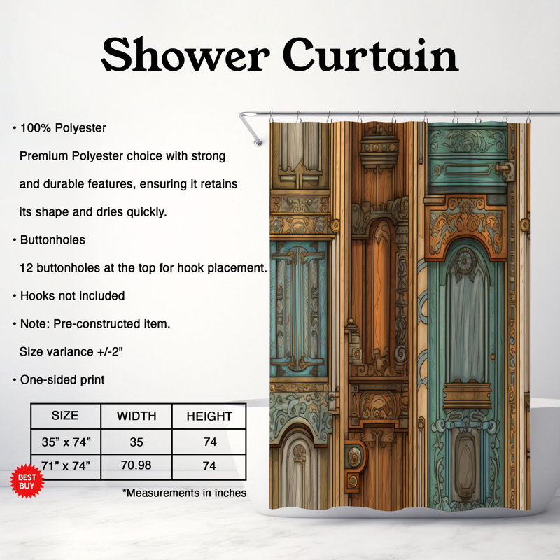 Rideau de douche Nursen, H 74 po x l 71 po