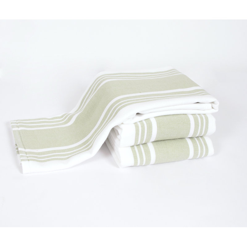 All-Clad Dual Striped Tea Towel, Fennel