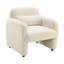 Tissu recouvert de tissu beige Boucle avec une fabrication en contreplaqué, un rembourrage à ressorts ensachés en mousse et un coussin décoratif assorti pour la salle de lecture-732738388