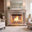 Contemporary Golden Metal Fireplace Screen, Decorative Fire Barrier for Rooms