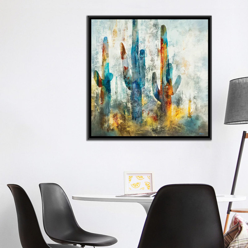 «Saguaro Forest» encadré par Scott Brems, Toile avec cadre flottant noir, H 37 po x l 37 po x P 1,5 po, Non