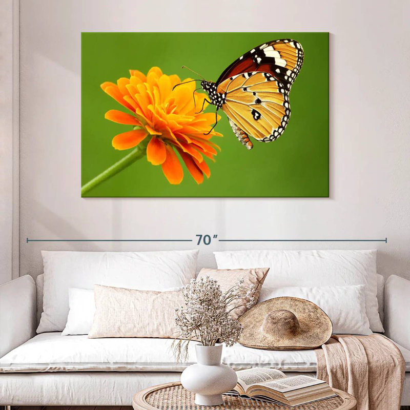 Brampt papillon avec fleur, H 32 po x l 48 po