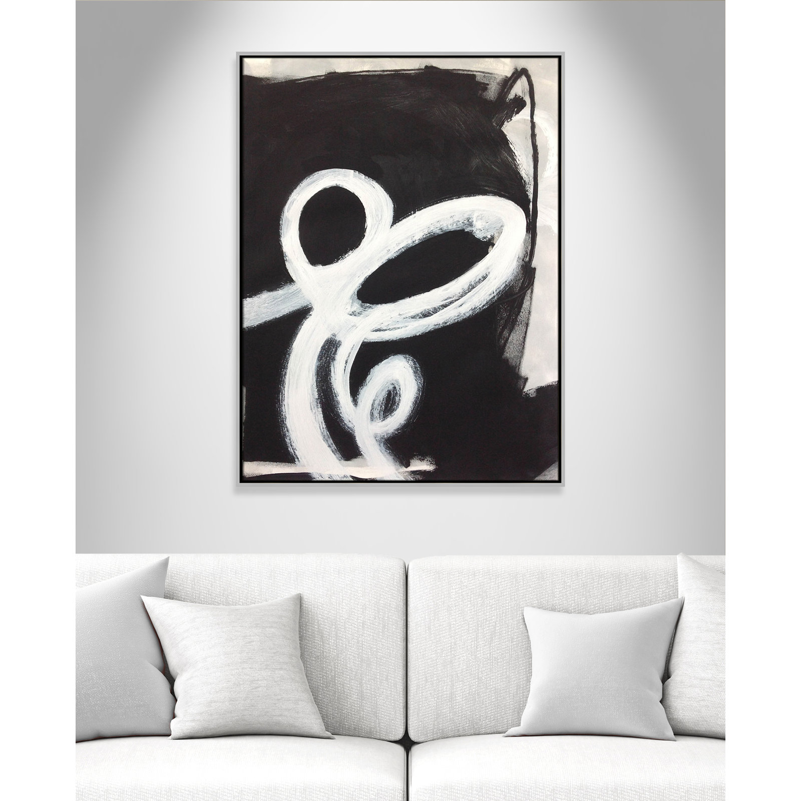 Ansonia Swirly Swirls II Print by , No Mat, Silver Floater Framed, 41.5" H x 31.5" W x 2" D