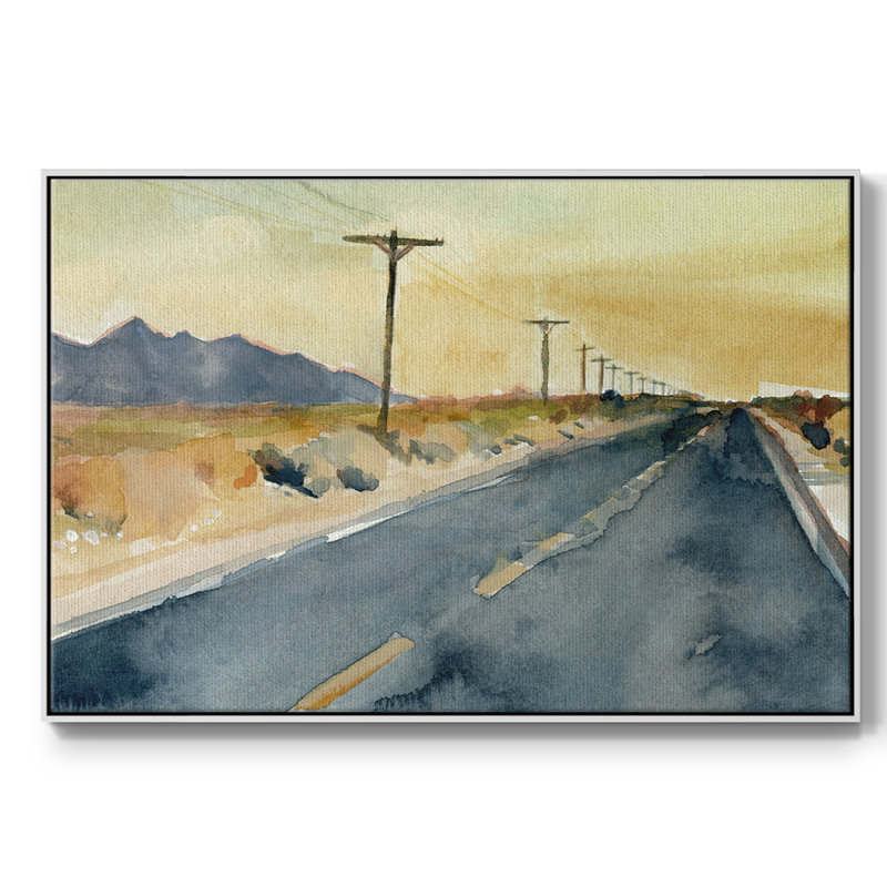 Deserte Highway II, reproduction d'art sur toile, Blanc, H 27 po x l 41 po x P 2 po