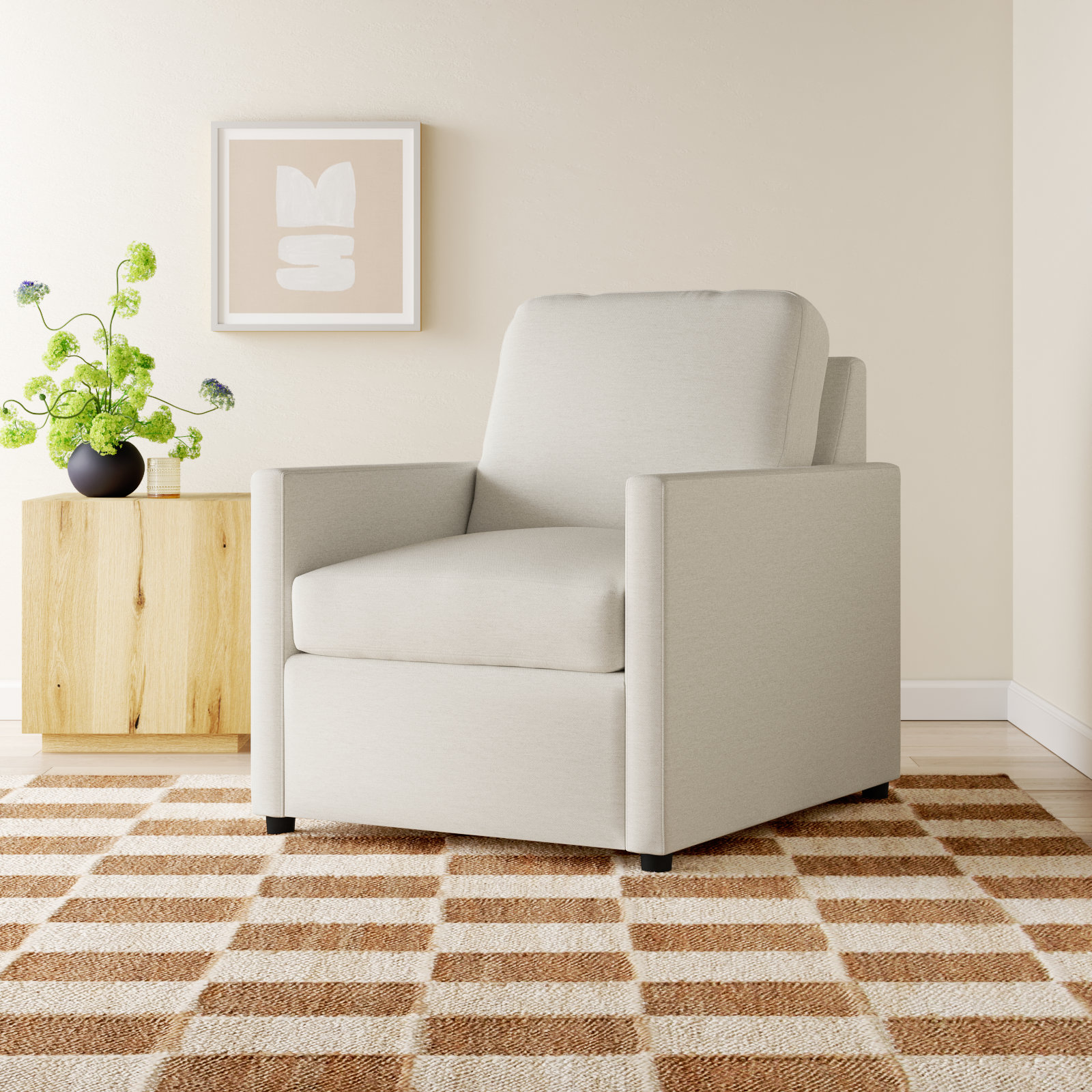 Damari Upholstered Armchair, Nomad Snow Crypton® Chenille