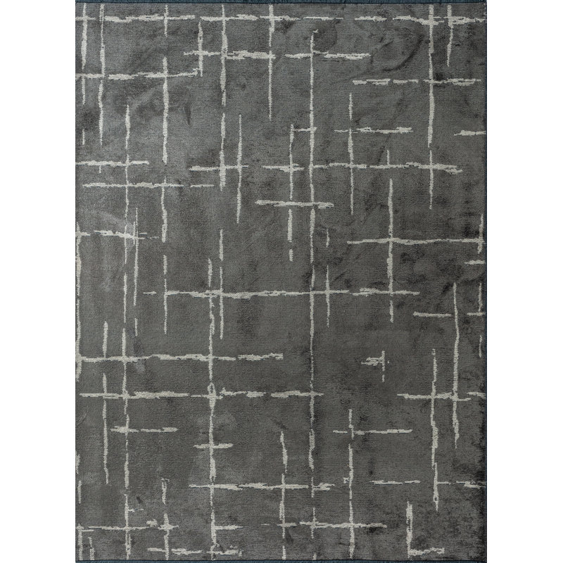 Rapture Cream/Gray Abstract Luxury Area Rug, Rectangle 7'10" x 11'2"