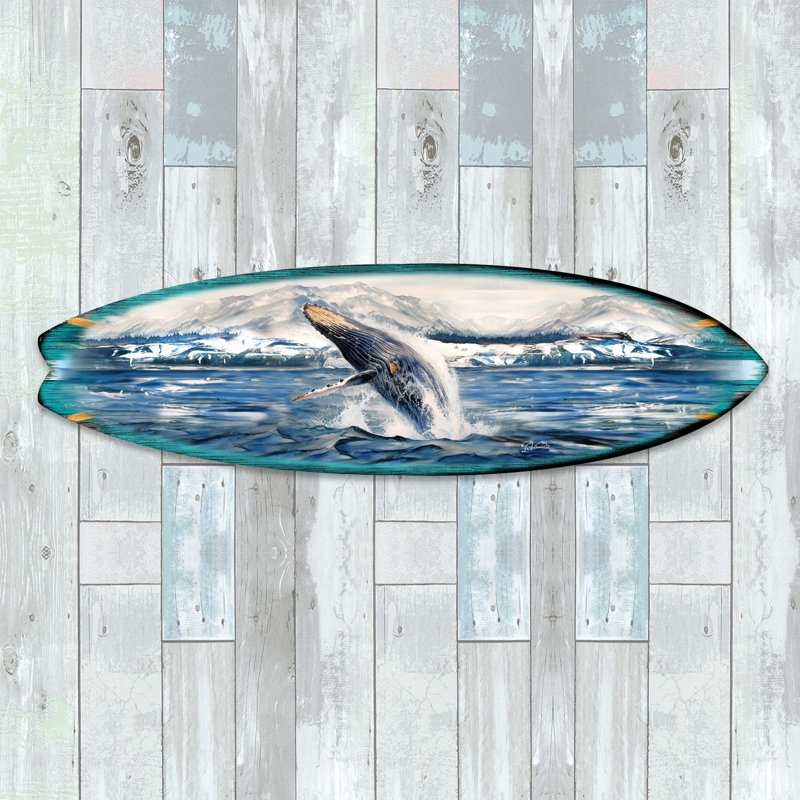 Décoration murale planche de surf, H 13,5 po x l 48 po x P 1 po