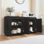 Buffet 4 portes en bois avec prise de courant et armoire à texture verticale ondulée-129098895