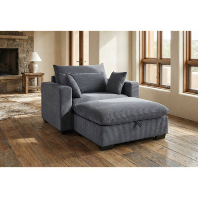 Canapé modulaire avec repose-pieds Corduroy