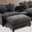 Canapé-lit convertible à double coussin ajustable avec coussins, ports USB et 2 repose-pieds amovibles-877117076