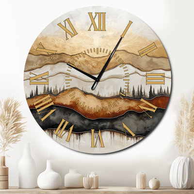 Silhouette au coucher du soleil - Horloge murale silencieuse en métal de style côtier