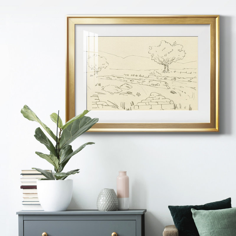 Chêne Christchurch IV, Papier encadré doré à coins fermés, H 18,5 po x l 24,5 po x P 1 po, Blanc