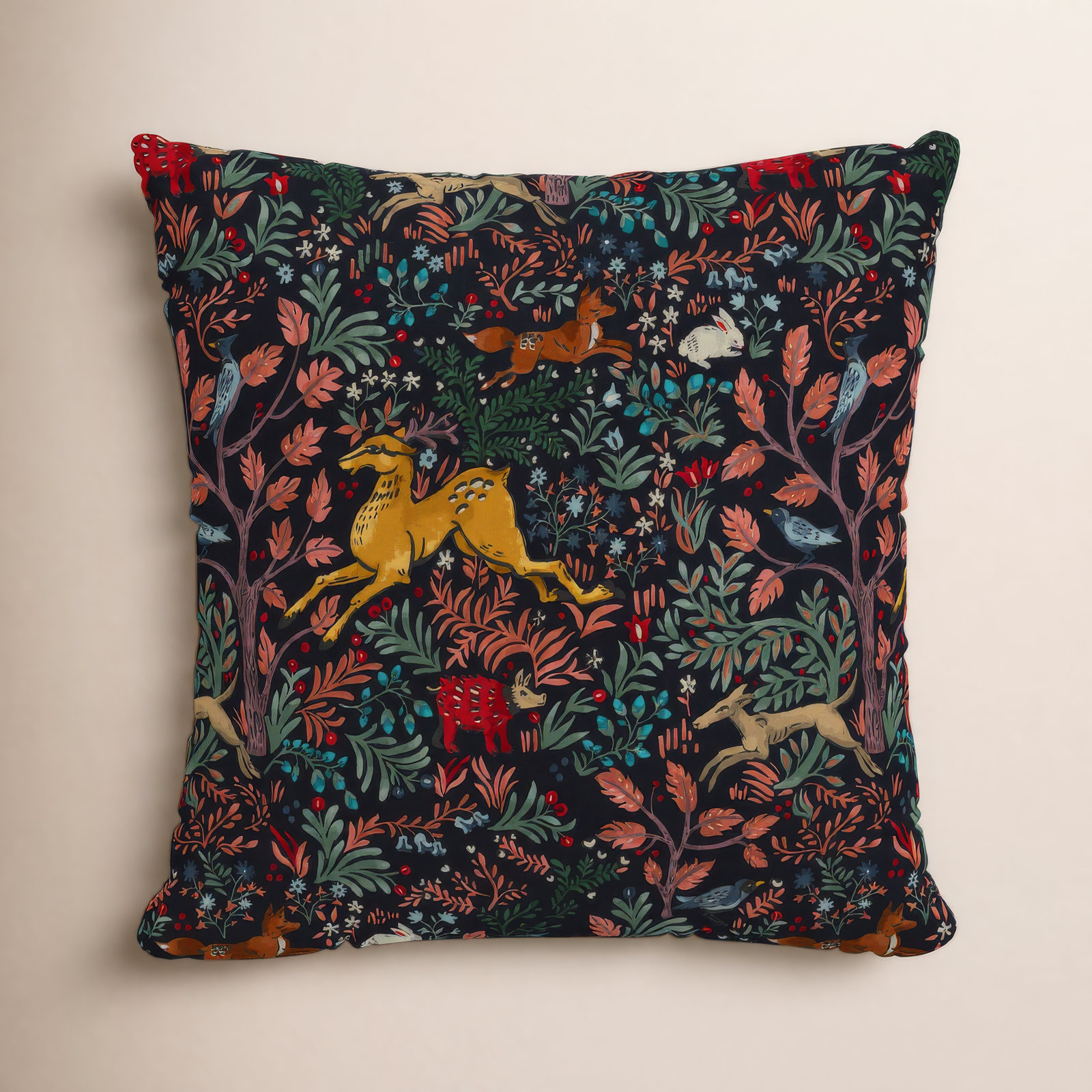 Foxe Outdoor Throw Pillow, 22" x 22", Frolic Navy