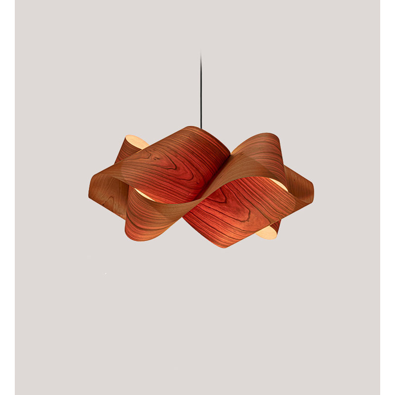 Swirl 1 - Light Pendant, Natural Cherry, E26, Matte Black
