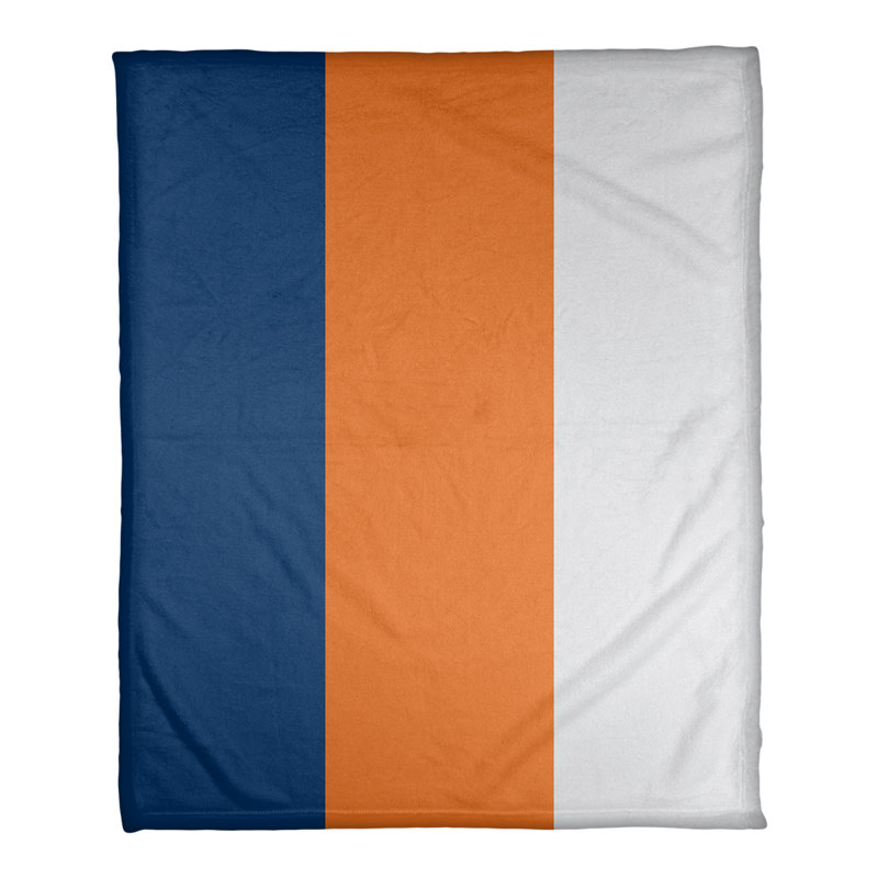 Couverture polaire basket Boston, L 62,5 po x L 82,5 po, Bleu marine / orange / gris