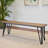 Wood Dining Bench, Rustic Dark Pine Finish