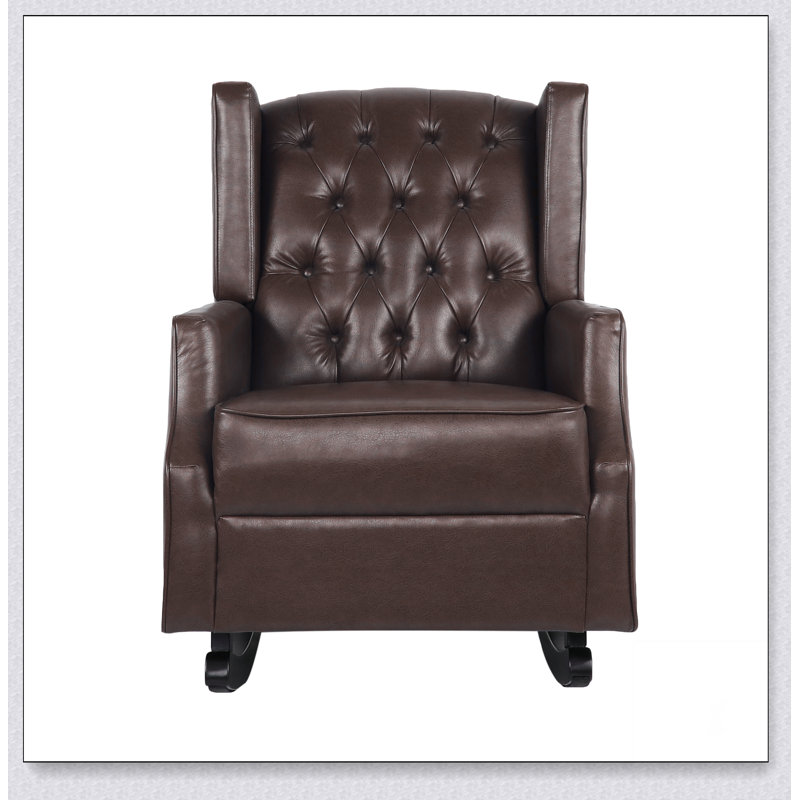ROCKING CHAIR Solid base frame, comfortable, durable, beautiful, Dark Brown