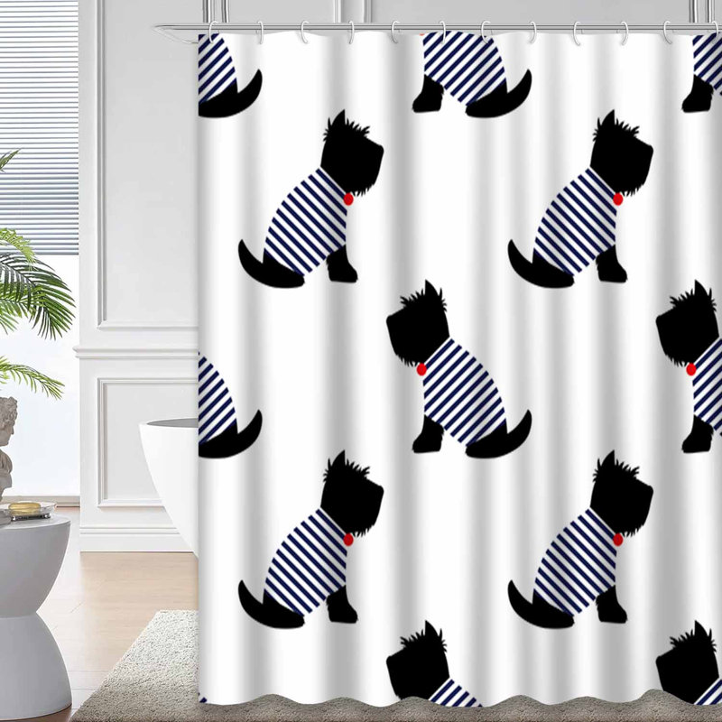 Rideau de douche Scottish Terrier, L 72 po x l 78 po