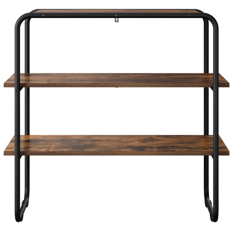 Console Table, 75cm H x 100cm W x 41cm D, Smoked Oak / Black, Smoked Oak