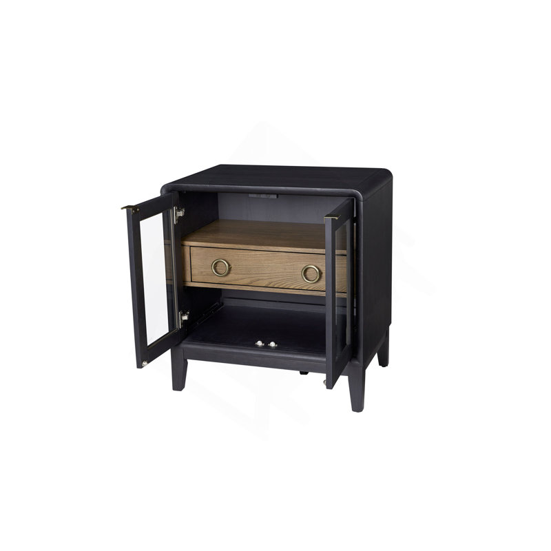 Table de chevet en verre