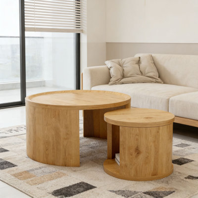 Round Nesting Coffee Table Set