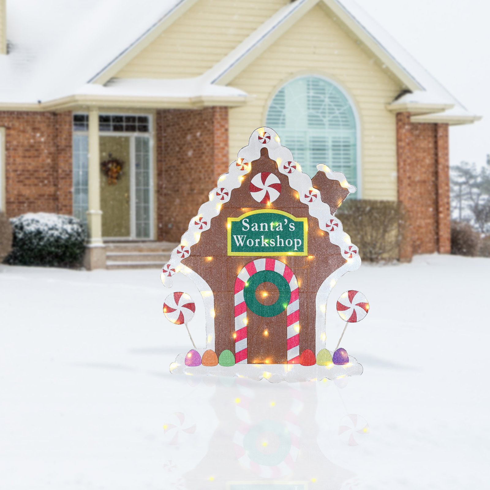 42 in. Gingerbread House with LED Lights