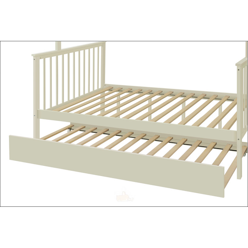 Lit superposé simple au-dessus de l'escalier avec lit gigogne et rangement, crème, coffre-fort et peu encombrant pour les chambres d'enfants