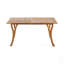 Table de salle à manger d'extérieur rectangulaire en bois massif avec finition en teck, parfaite pour les repas d'extérieur inspirés du bord de mer